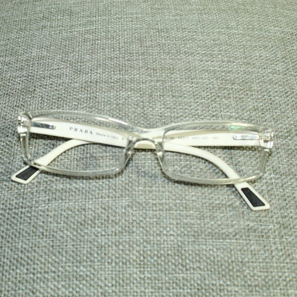 Prada VSP 10A Clear Front White Ear Piece Prescription Glasses Frames Only - Picture 1 of 8